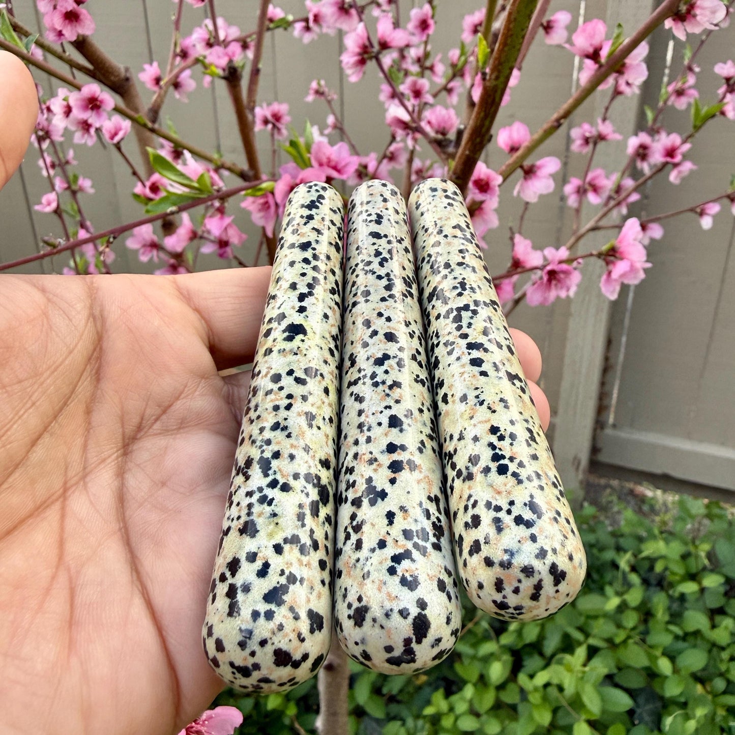 Dalmatian Jasper Crystal Massage Wand – Grounding, Protection & Joyful Energy