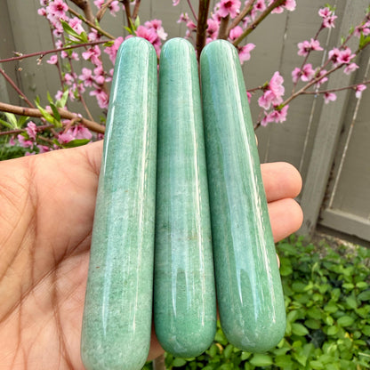 Green Aventurine Crystal Massage Wand | Natural Stone Massager for Acupressure and Trigger Point