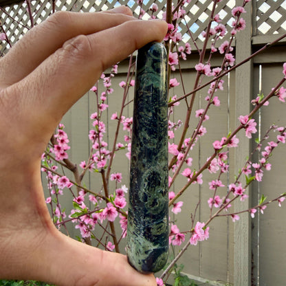Kambaba Jasper Crystal Massage Wand | Natural Stone Massager for Acupressure and Trigger Point
