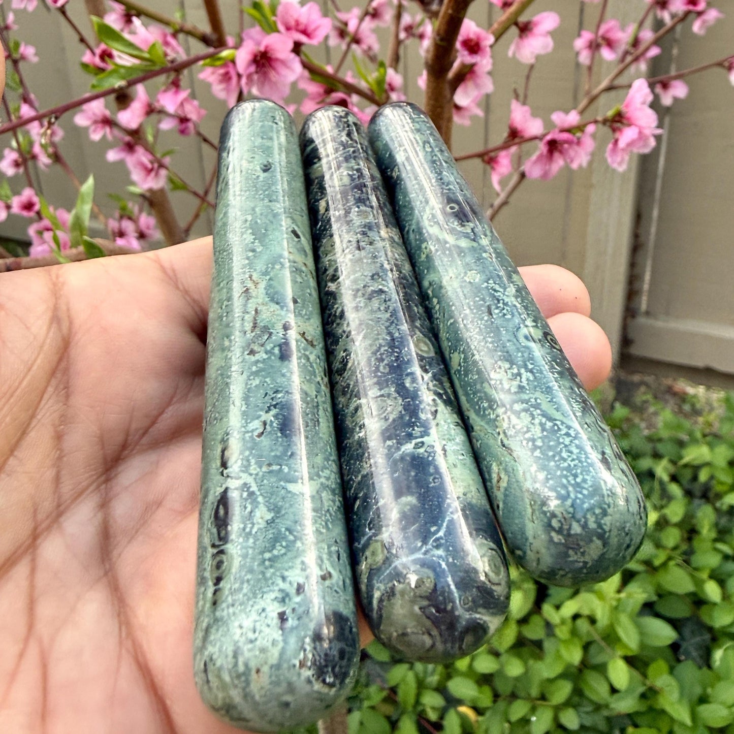 Kambaba Jasper Crystal Massage Wand | Natural Stone Massager for Acupressure and Trigger Point