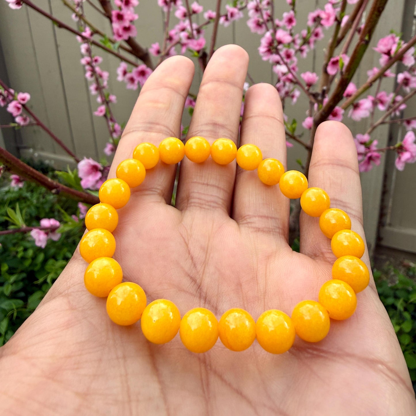 Yellow Jade Bracelet 6mm 8mm | Abundance Luck Prosperity Confidence Crystal Energy