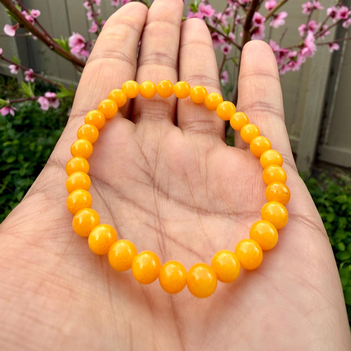 Yellow Jade Bracelet 6mm 8mm | Abundance Luck Prosperity Confidence Crystal Energy