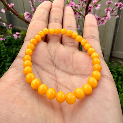 Yellow Jade Bracelet 6mm 8mm | Abundance Luck Prosperity Confidence Crystal Energy