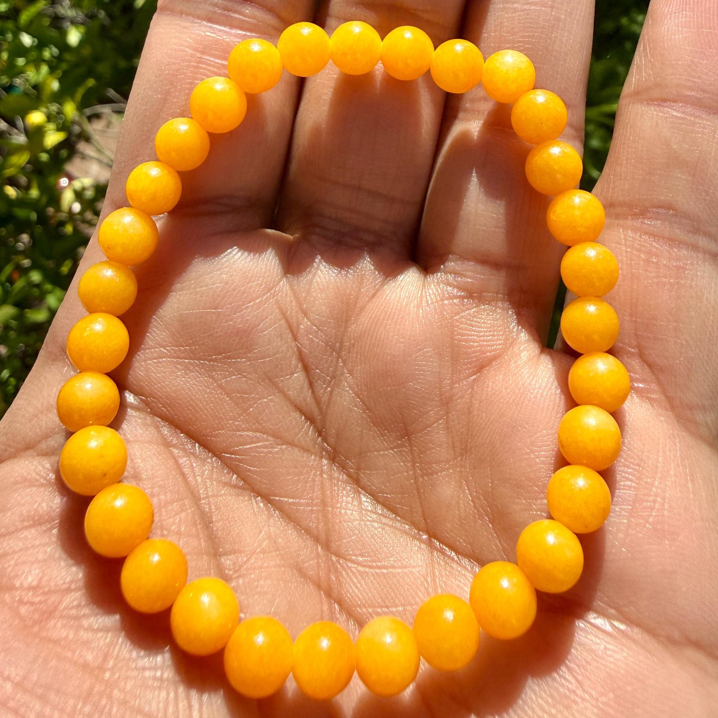 Yellow Jade Bracelet 6mm 8mm | Abundance Luck Prosperity Confidence Crystal Energy