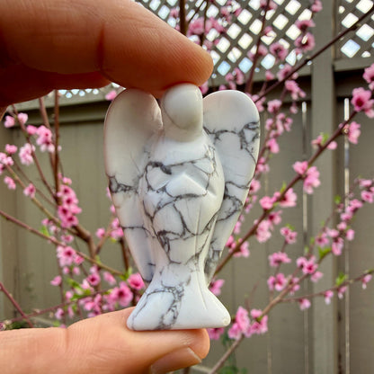 Howlite Guardian Angel – Crystal of Calm, Stress Relief & Mental Clarity (2")