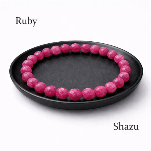 Natural Ruby Sapphire Bracelet – 6mm Faceted Gemstone Bracelet – Mothers Day Gift – Passion & Vitality Jewelry