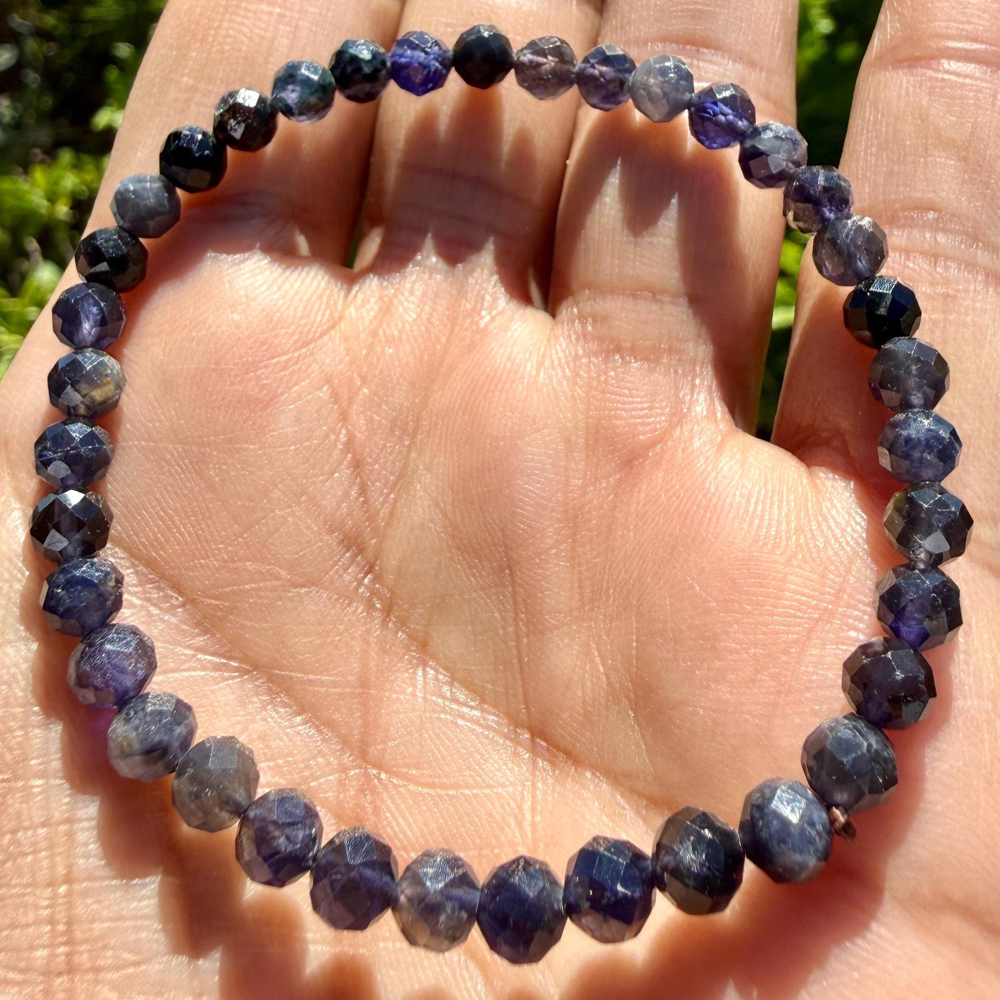 Natural Sapphire Bracelet – 5mm Faceted Gemstone Bracelet – Mothers Day Gift –  Wisdom & Protection Jewelry