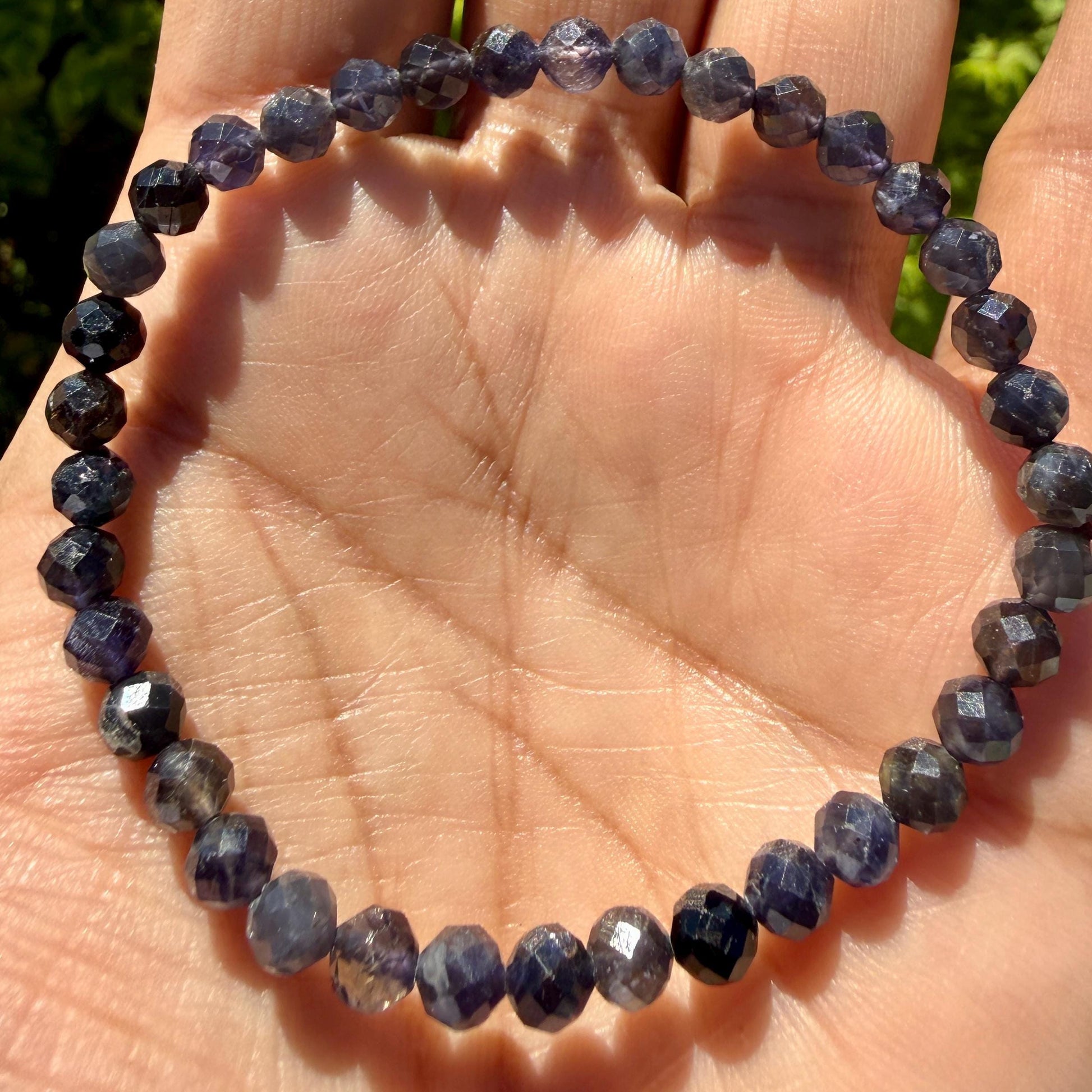 Natural Sapphire Bracelet – 5mm Faceted Gemstone Bracelet – Mothers Day Gift –  Wisdom & Protection Jewelry