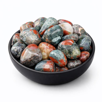 African Bloodstone Tumbled Stone – Natural Healing Crystal for Strength, Courage, Vitality & Protection