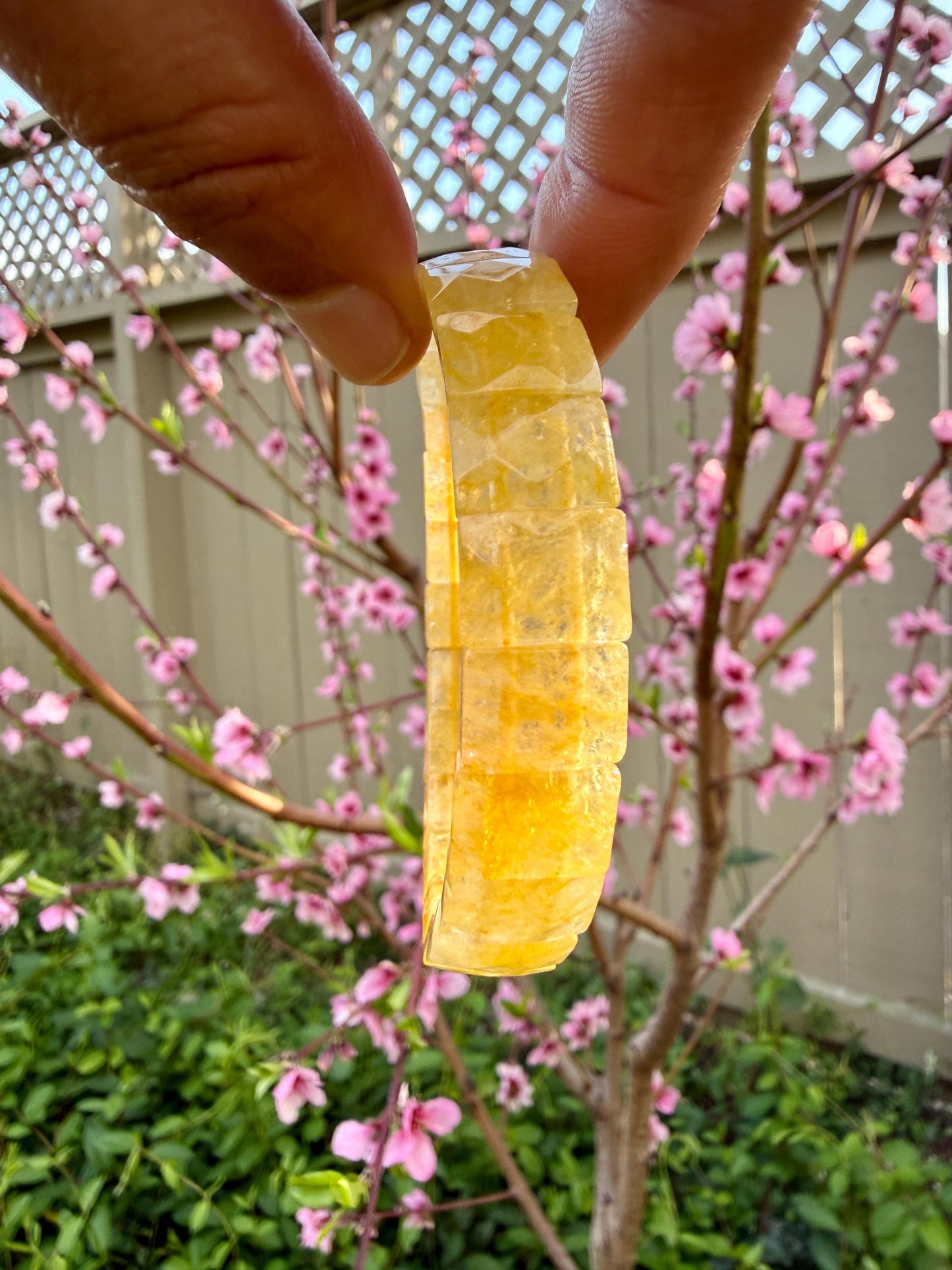 Authentic Natural Citrine Bracelet Untreated Solar Plexus Jewelry Faceted Square Pyramid Manifestation Gift