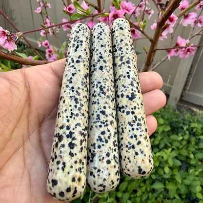 Dalmatian Jasper Crystal Massage Wand – Grounding, Protection & Joyful Energy