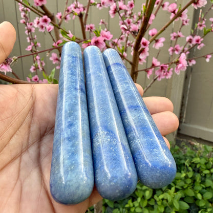 Blue Aventurine Crystal Massage Wand | Natural Stone Massager for Acupressure and Trigger Point