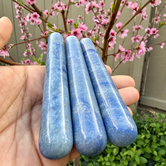 Blue Aventurine Crystal Massage Wand | Natural Stone Massager for Acupressure and Trigger Point
