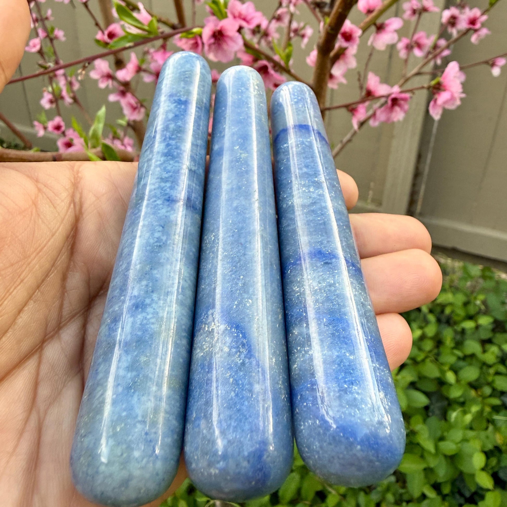 Blue Aventurine Crystal Massage Wand | Natural Stone Massager for Acupressure and Trigger Point