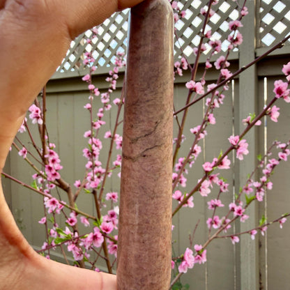 Rhodonite Crystal Massage Wand | Natural Stone Massager for Acupressure and Trigger Point