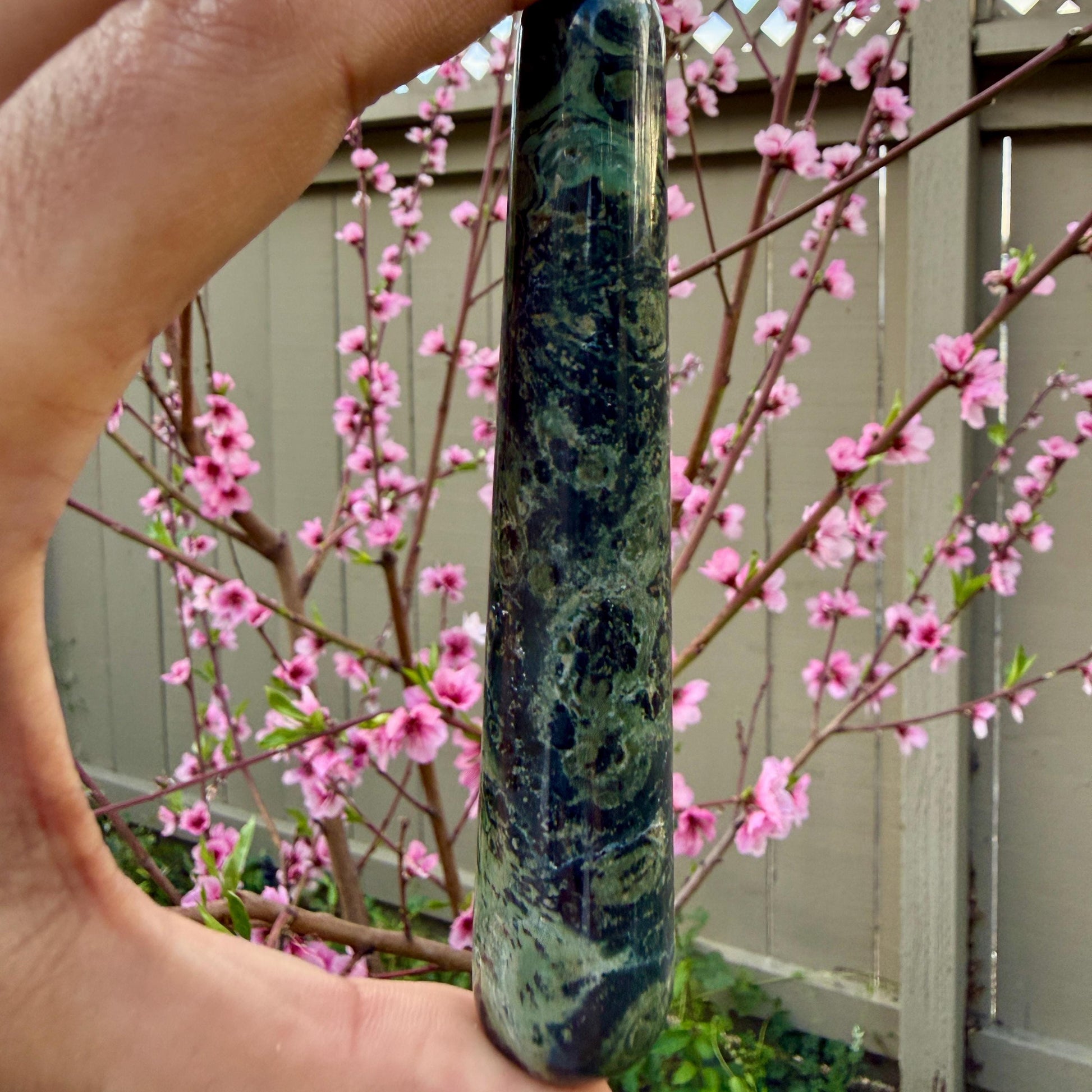 Kambaba Jasper Crystal Massage Wand | Natural Stone Massager for Acupressure and Trigger Point