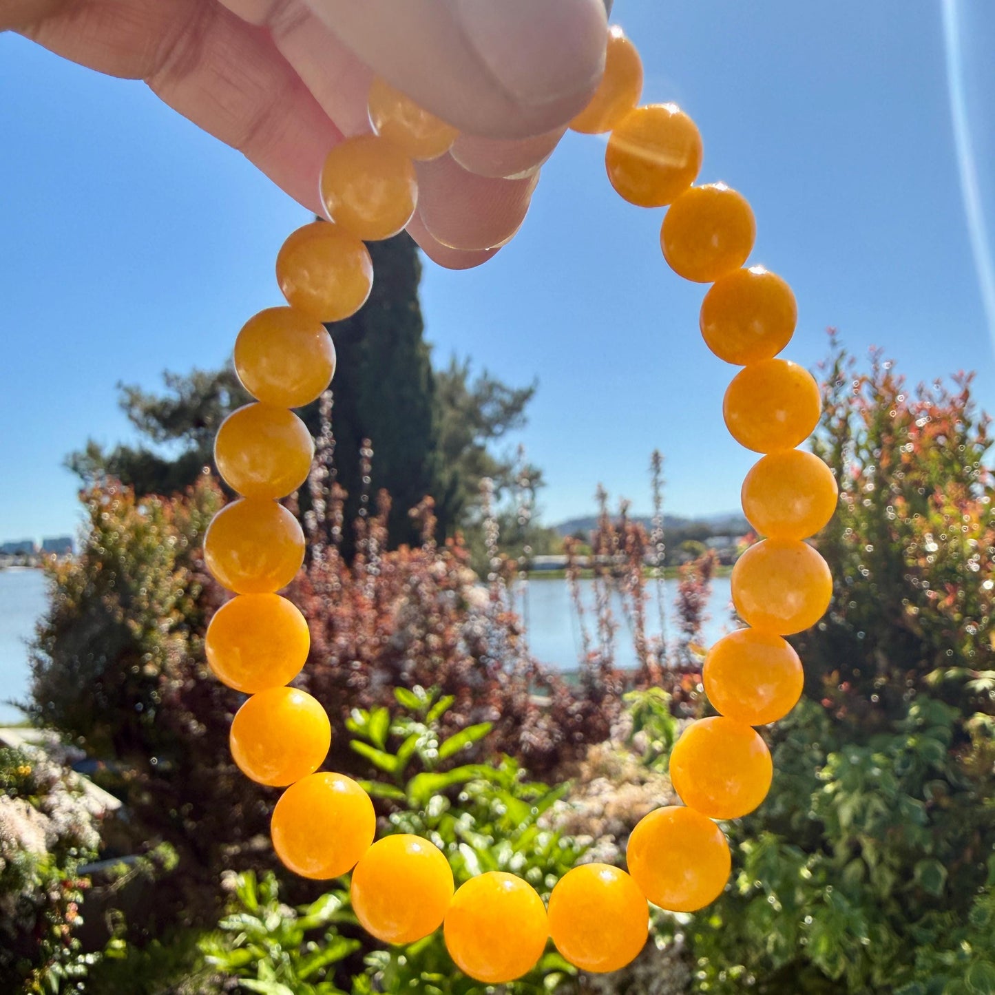 Yellow Jade Bracelet 6mm 8mm | Abundance Luck Prosperity Confidence Crystal Energy