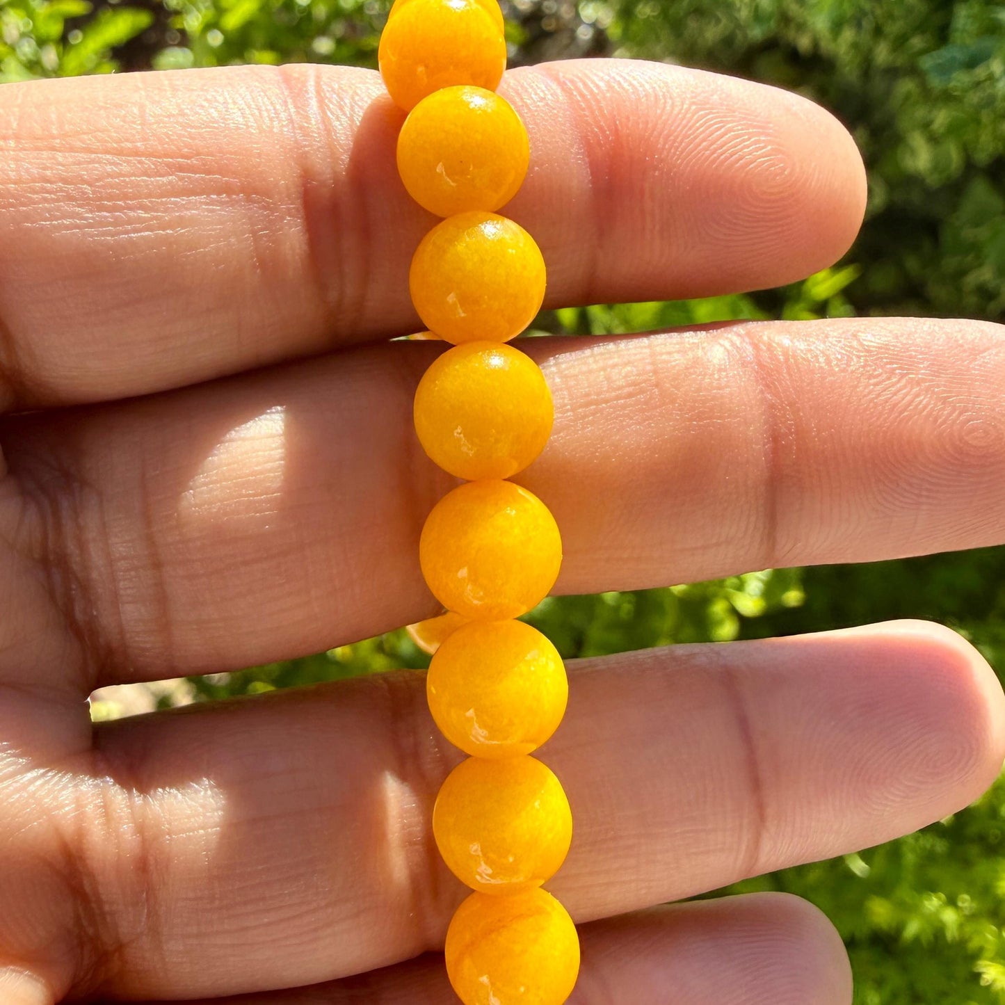 Yellow Jade Bracelet 6mm 8mm | Abundance Luck Prosperity Confidence Crystal Energy