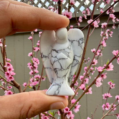 Howlite Guardian Angel – Crystal of Calm, Stress Relief & Mental Clarity (2")