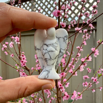 Howlite Guardian Angel – Crystal of Calm, Stress Relief & Mental Clarity (2")