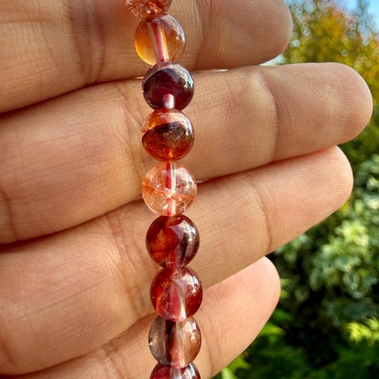 Fire Quartz Bracelet Red Hematoid Quartz Grounding Manifestation Crystal Jewelry Gift