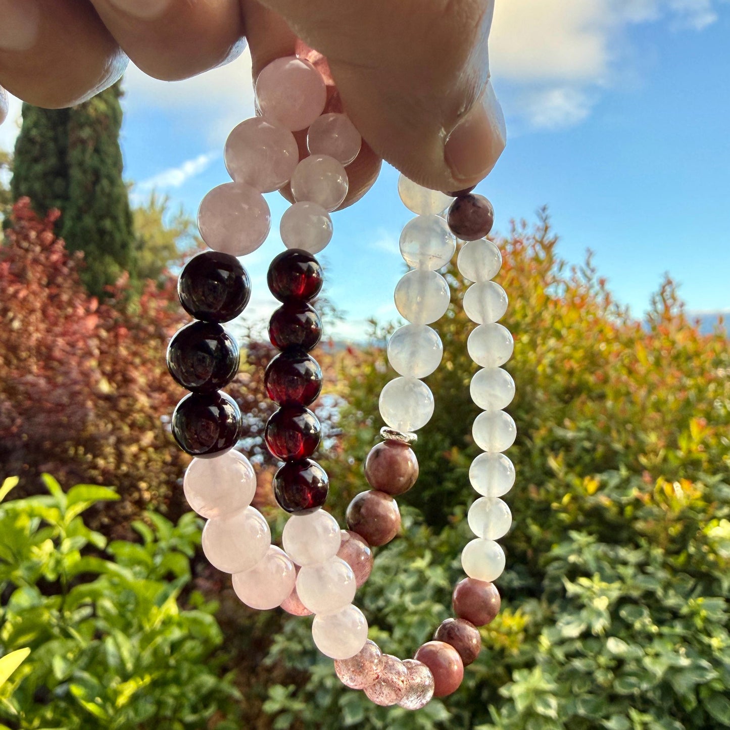 Love Light Intuition Bracelet Moonstone Rose Quartz Healing Crystal Jewelry Gift