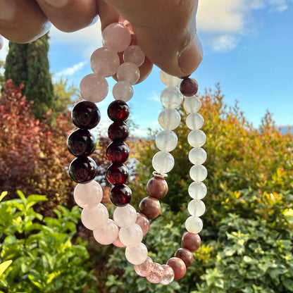 Love Light Intuition Bracelet Moonstone Rose Quartz Healing Crystal Jewelry Gift
