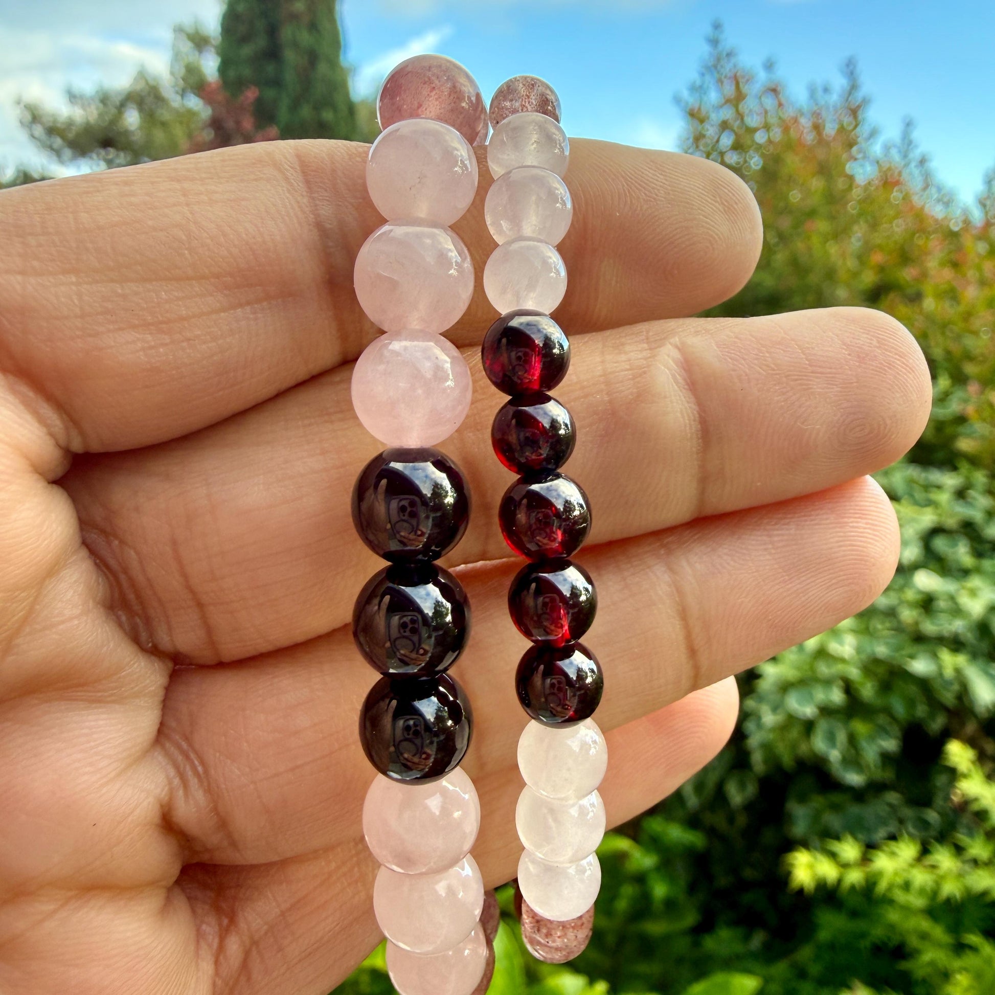 Love Light Intuition Bracelet Moonstone Rose Quartz Healing Crystal Jewelry Gift