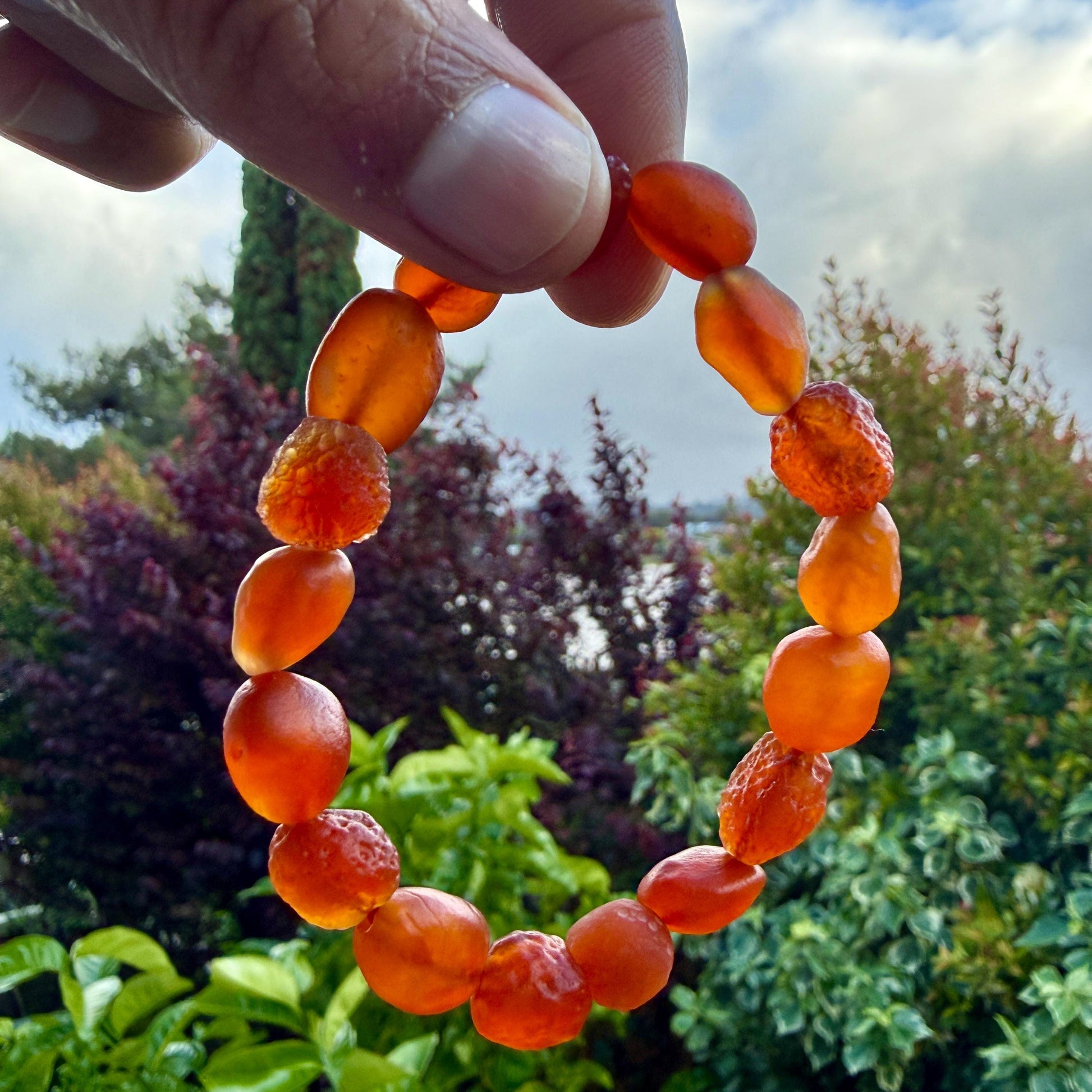 Natural Carnelian Gobi Desert Bracelet: Irregular Beads, Grounding Energy, Strength Vitality