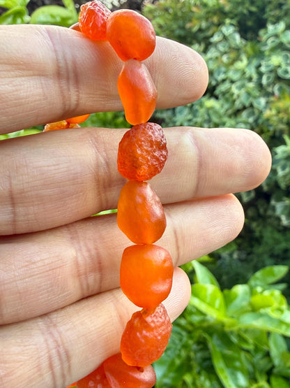 Natural Carnelian Gobi Desert Bracelet: Irregular Beads, Grounding Energy, Strength Vitality
