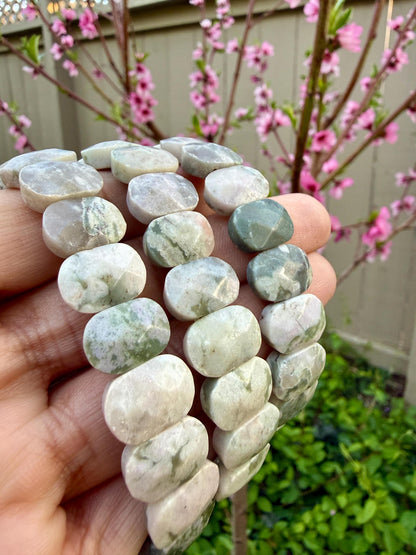 Auspicious Jade Bracelet 10x15mm Natural Stone Green Jade Healing Crystal Prosperity Luck Energy Jewelry Gift