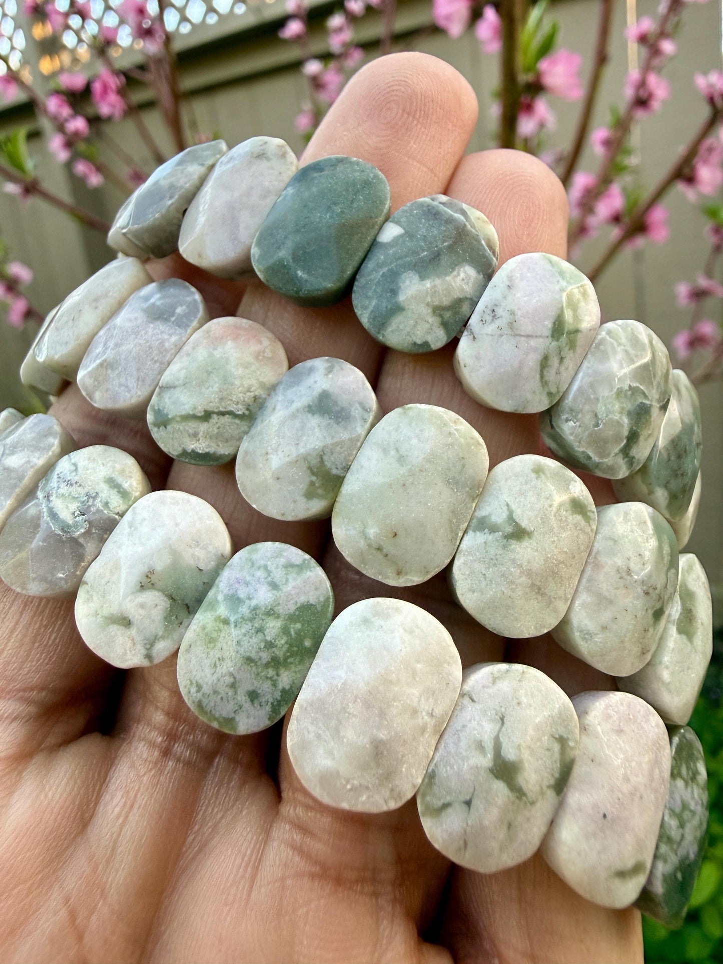 Auspicious Jade Bracelet 10x15mm Natural Stone Green Jade Healing Crystal Prosperity Luck Energy Jewelry Gift