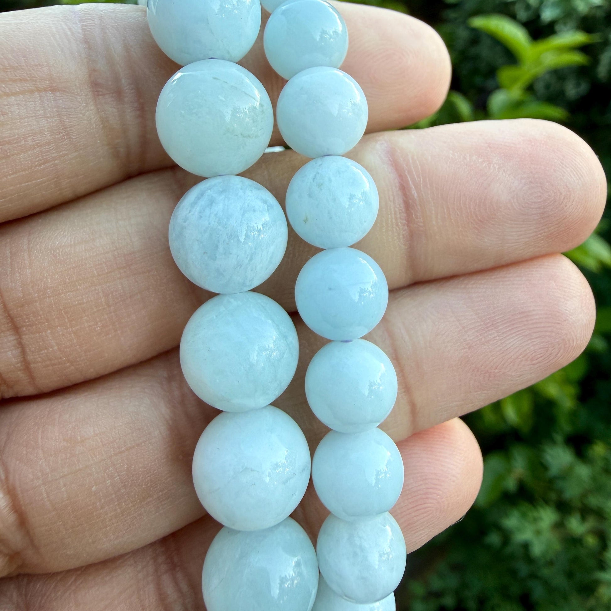 Aquamarine Bracelet 8mm 10mm – Healing Crystal for Calm, Clarity & Communication