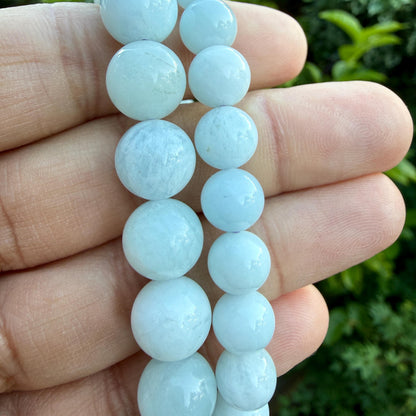 Aquamarine Bracelet 8mm 10mm – Healing Crystal for Calm, Clarity & Communication