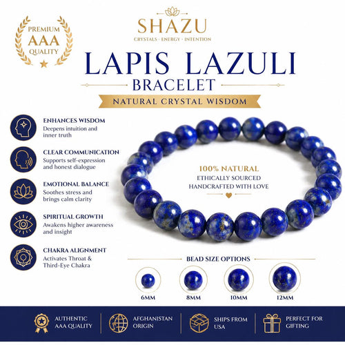 AAA Lapis Lazuli Bracelet – Natural Crystal Wisdom
