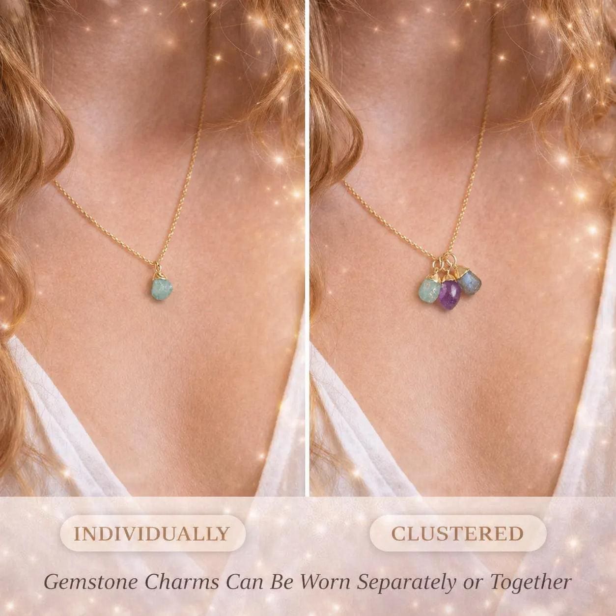 Sagittarius Zodiac Necklace: Raw Amethyst, Blue Lace Agate and Sodalite
