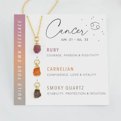 Zodiac Birthstone Necklace – 12 Astrology Signs Crystal Pendant, Personalized Star Sign Jewelry Gift for Her