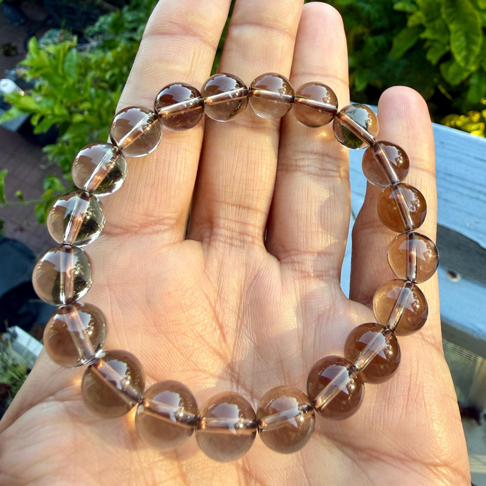 AAA Smoky Quartz Bracelet – Natural Protection Crystal for Grounding, Anxiety Relief & Energy Cleansing