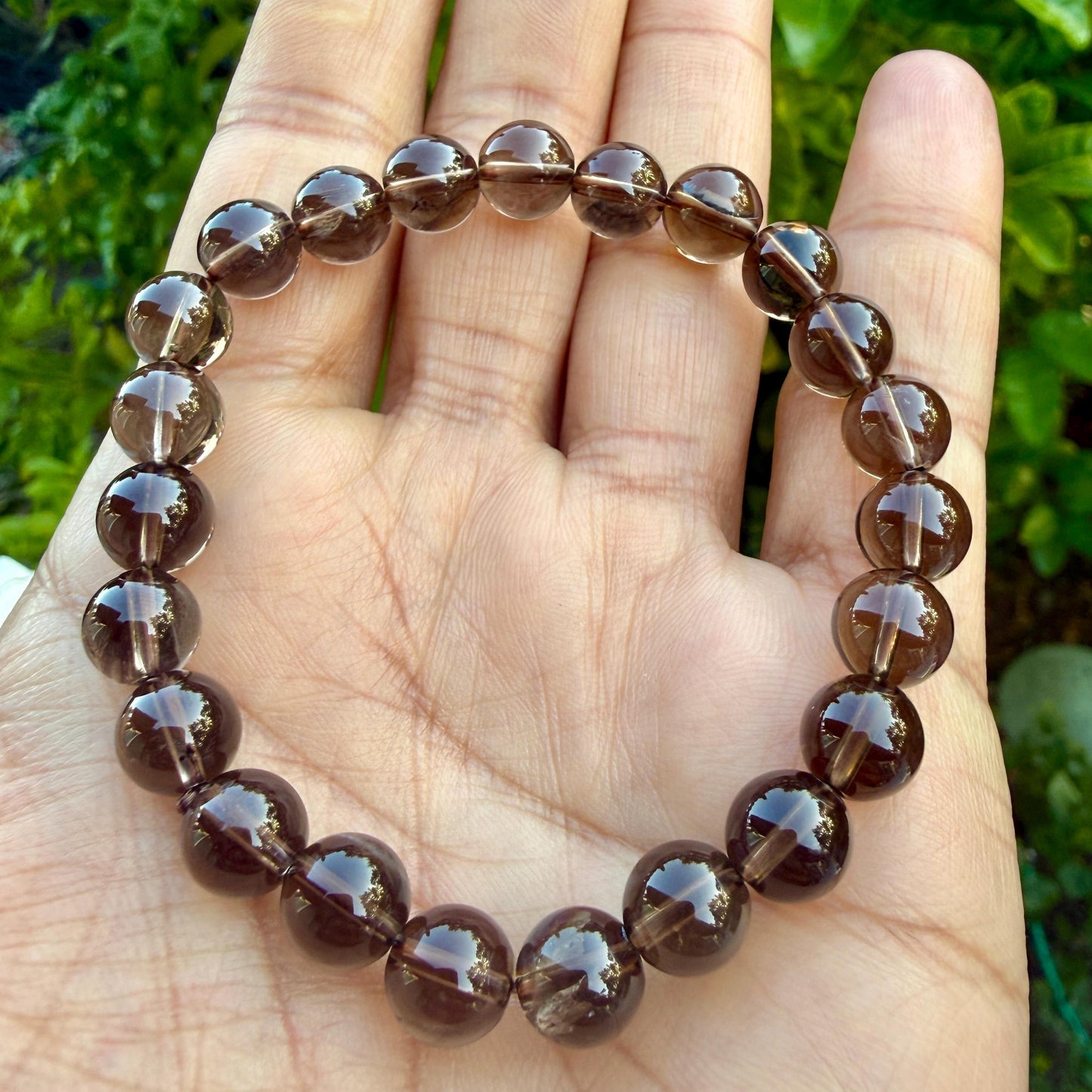 AAA Smoky Quartz Bracelet – Natural Protection Crystal for Grounding, Anxiety Relief & Energy Cleansing