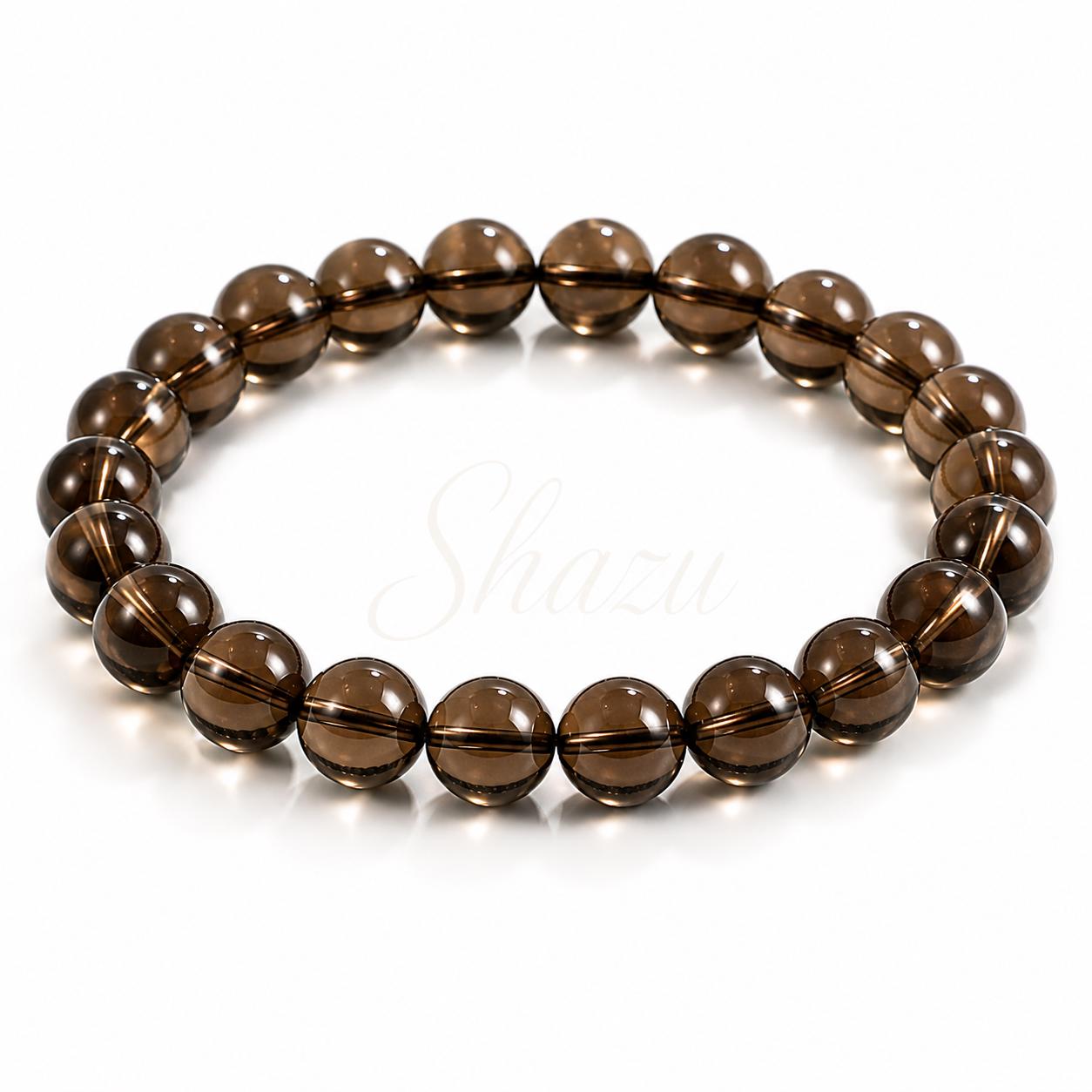 AAA Smoky Quartz Bracelet – Natural Protection Crystal for Grounding, Anxiety Relief & Energy Cleansing