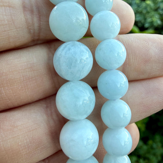 Aquamarine Bracelet 8mm 10mm – Healing Crystal for Calm, Clarity & Communication