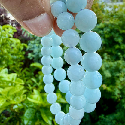 Aquamarine Bracelet 8mm 10mm – Healing Crystal for Calm, Clarity & Communication