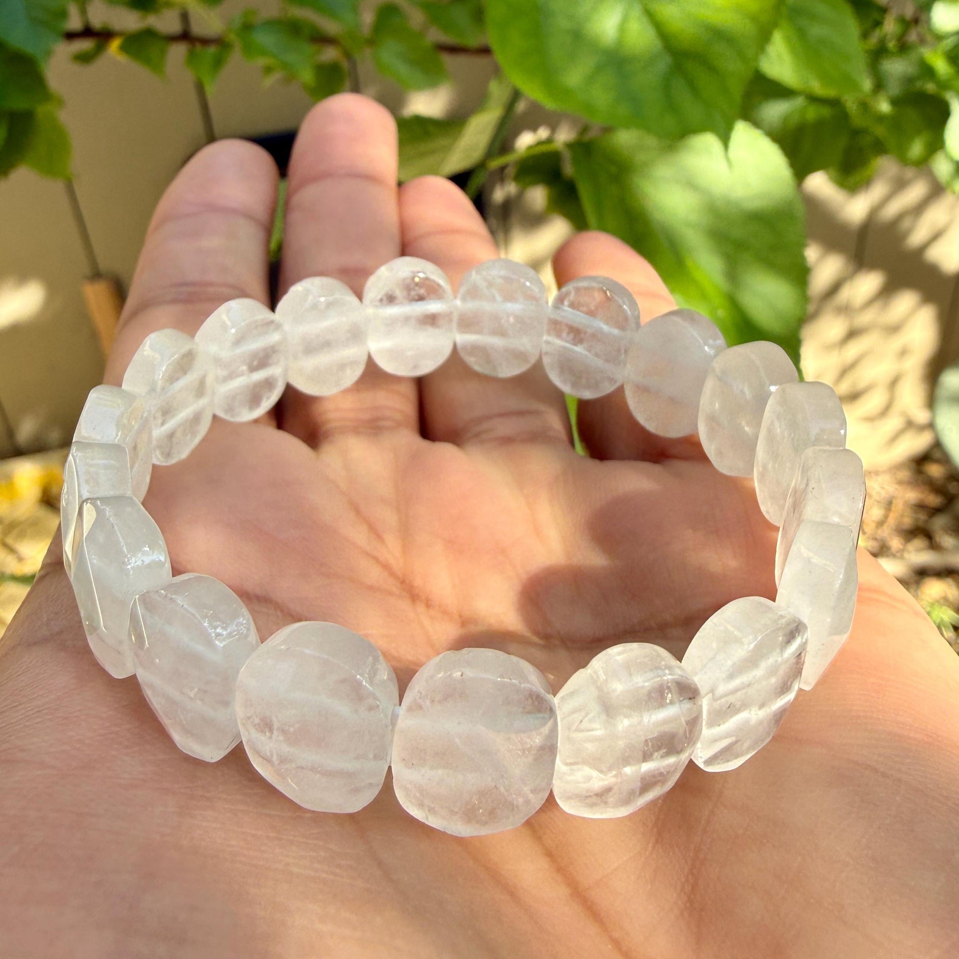Clear Crystal Quartz Bracelet • Faceted Oval Crystal, Master Healer Stone