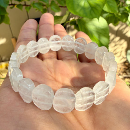 Clear Crystal Quartz Bracelet • Faceted Oval Crystal, Master Healer Stone