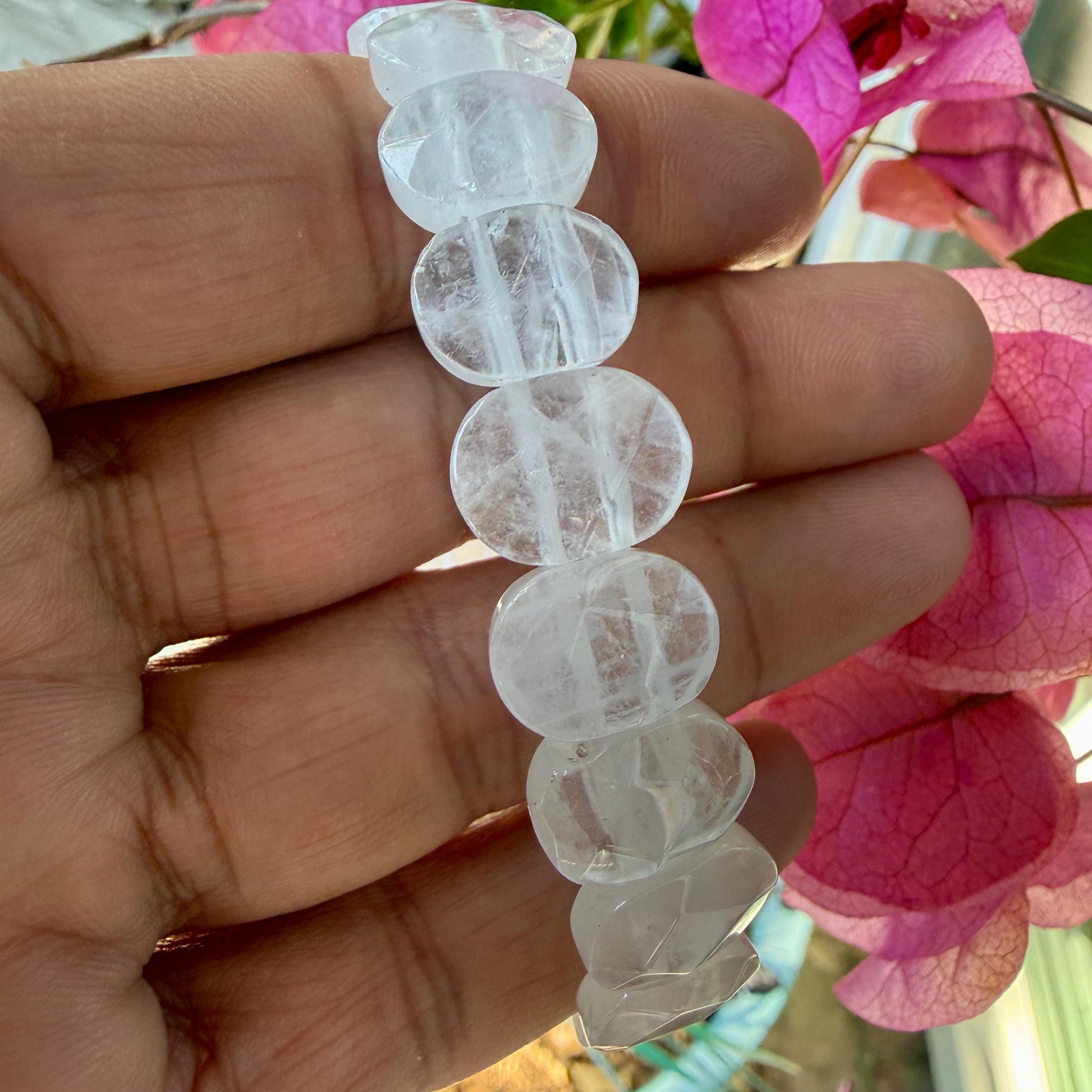 Clear Crystal Quartz Bracelet • Faceted Oval Crystal, Master Healer Stone