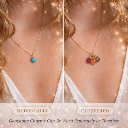 Cancer Zodiac Necklace: Raw Ruby, Carnelian, and Smoky Quartz