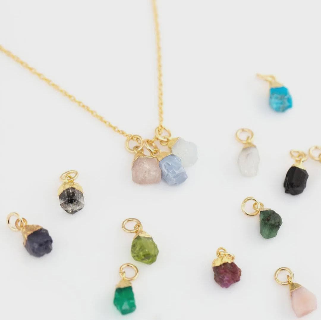 Virgo Zodiac Necklace: Raw Amazonite, Labradorite, and Pink Opal