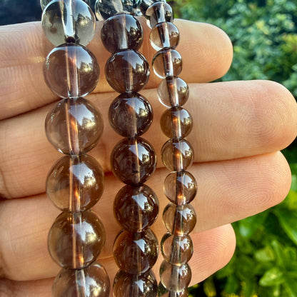 AAA Smoky Quartz Bracelet – Natural Protection Crystal for Grounding, Anxiety Relief & Energy Cleansing