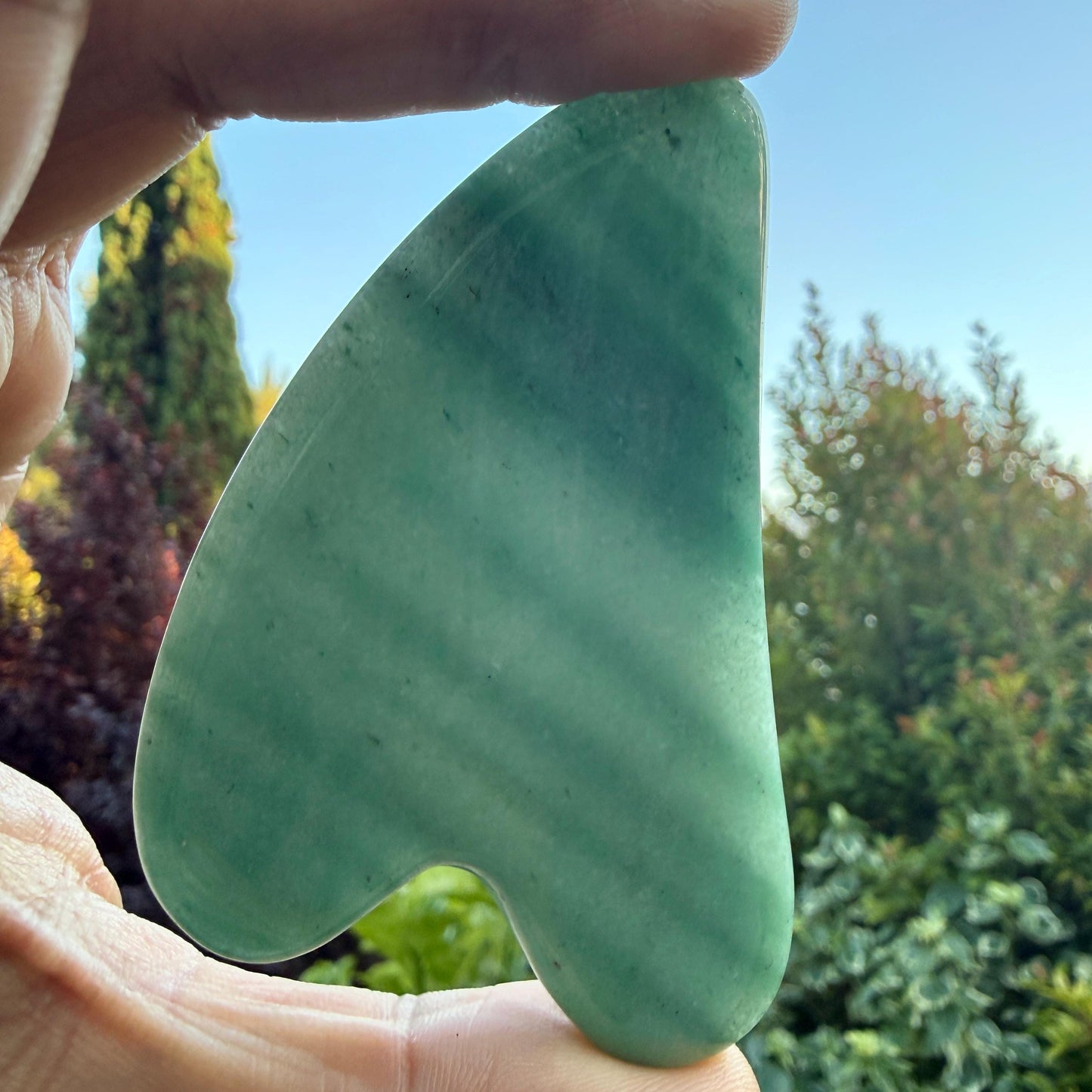 Gua Sha Green Aventurine Facial Massage Tool for Glow, Lymphatic Drainage, Skin Sculpting