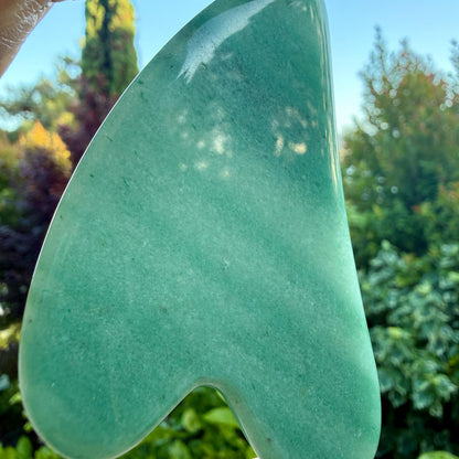 Gua Sha Green Aventurine Facial Massage Tool for Glow, Lymphatic Drainage, Skin Sculpting